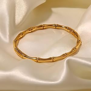 Bamboo Kada Bracelet | Anti-Tarnish