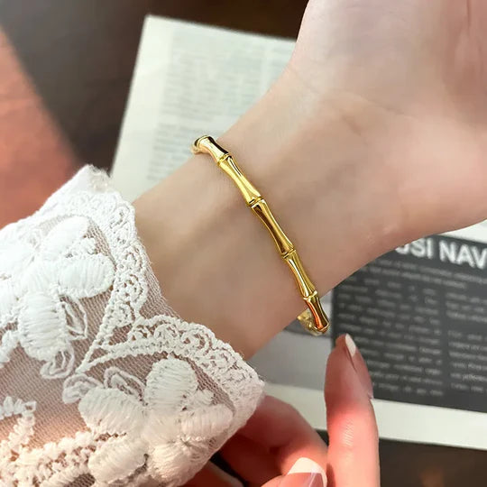 Bamboo Kada Bracelet | Anti-Tarnish