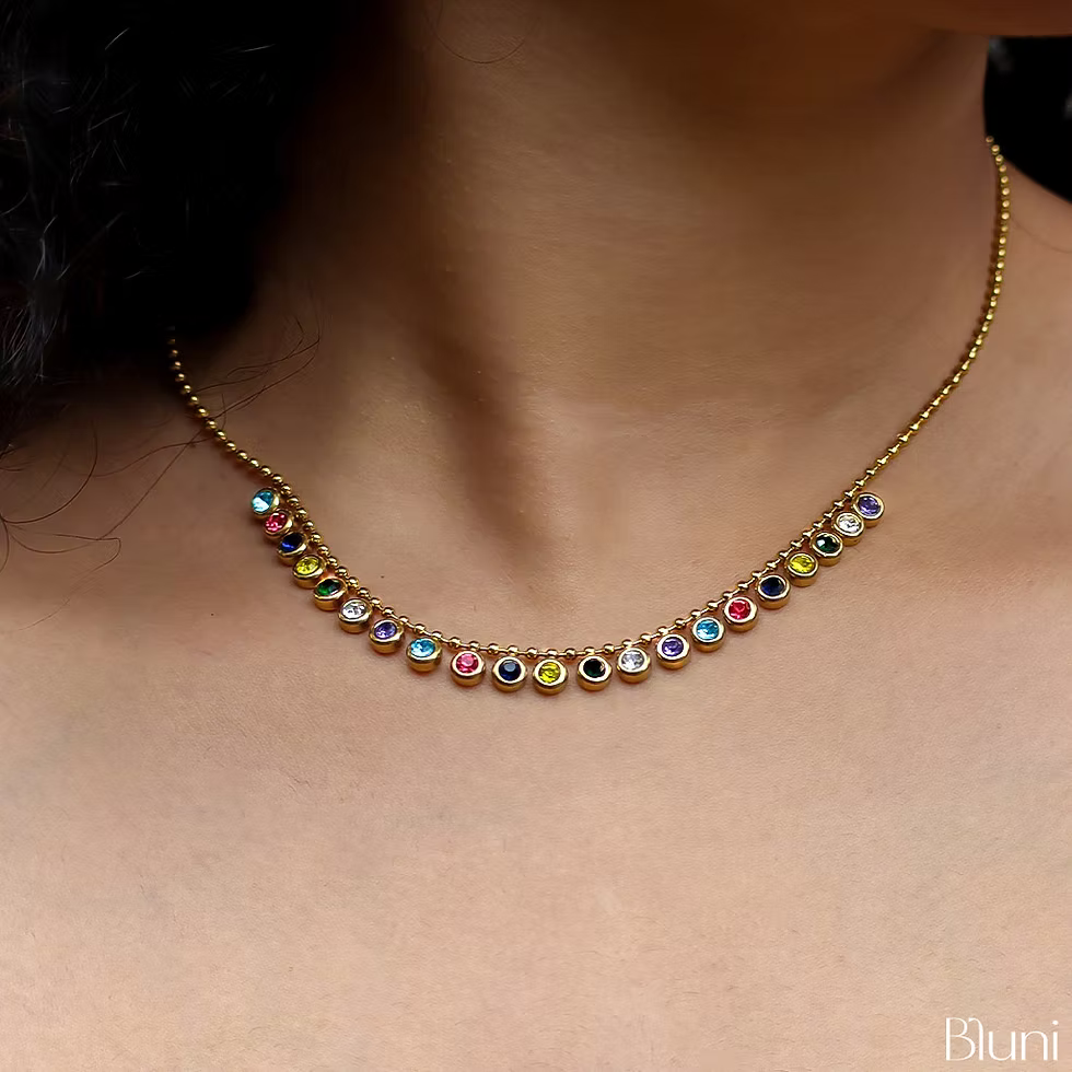 Multi Color AD Stone Neckchain | Anti tarnish