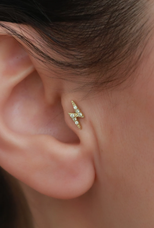 Bolt Mini Upper Piercing Stacking Earrings | Anti tarnish