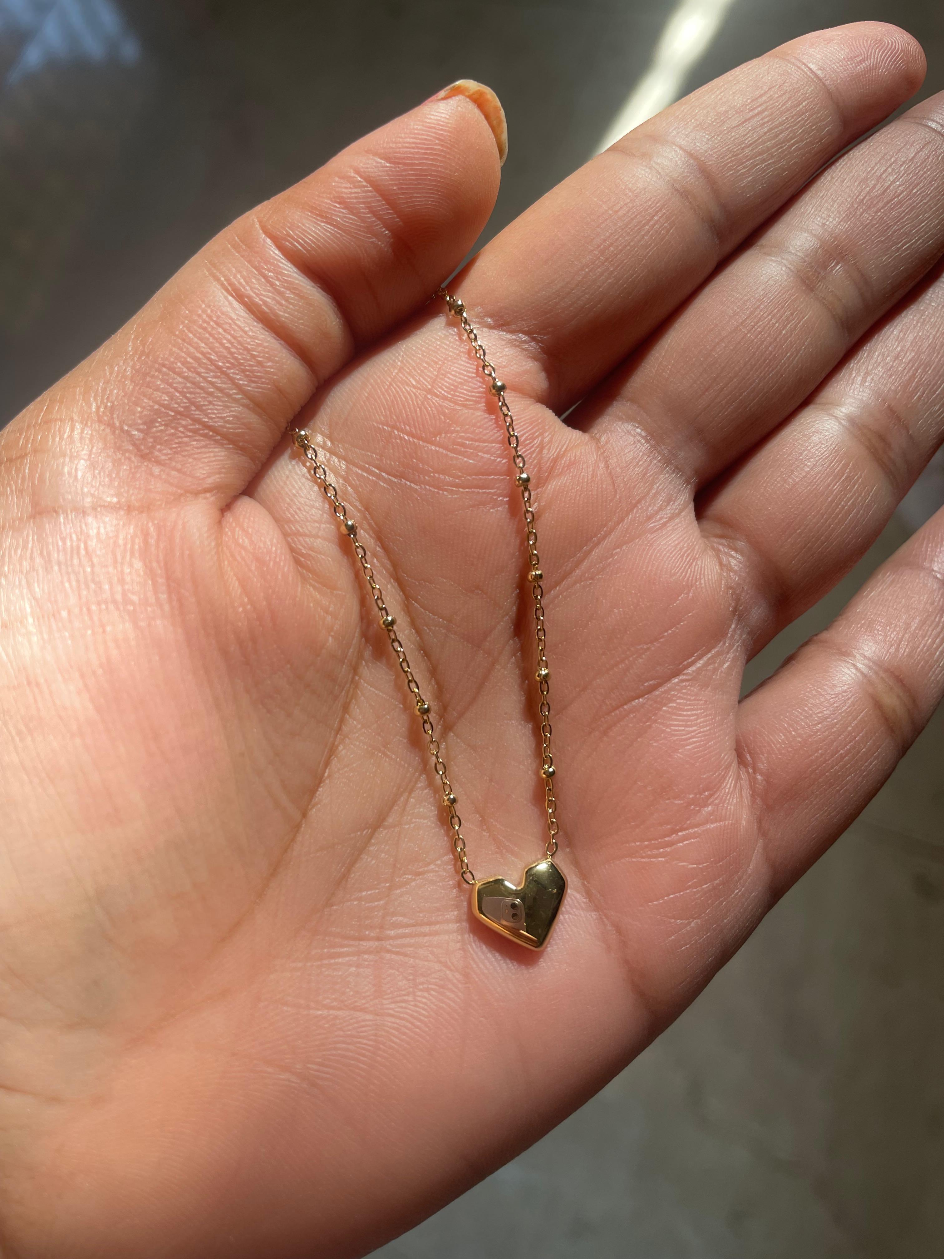 Mini Heart Beaded Neckchain | Anti tarnish