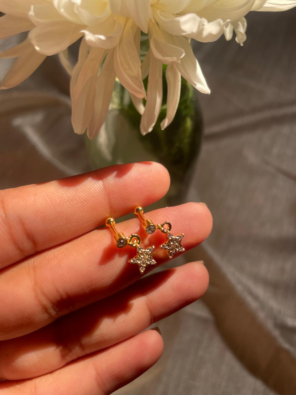 Starlit MiniUpper Piercing Stacking earrings | Anti tarnish