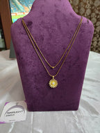 Sunflower Double Layered NeckChain  |  Anti-Tarnish
