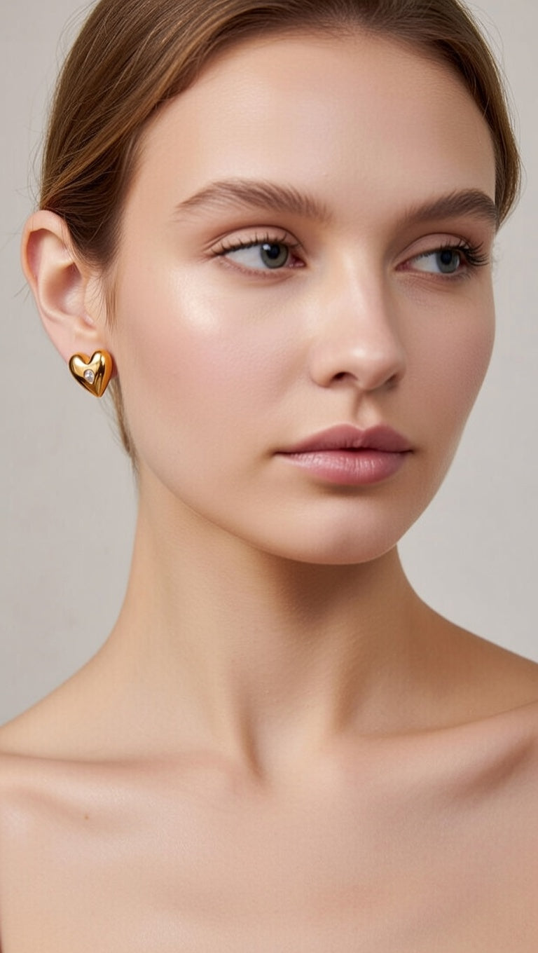 Elegant Heart Anti-Tarnish Earrings for Women