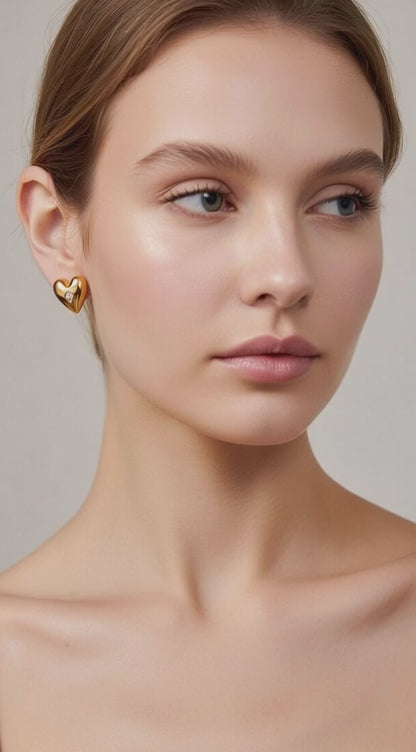 Elegant Heart Anti-Tarnish Earrings for Women