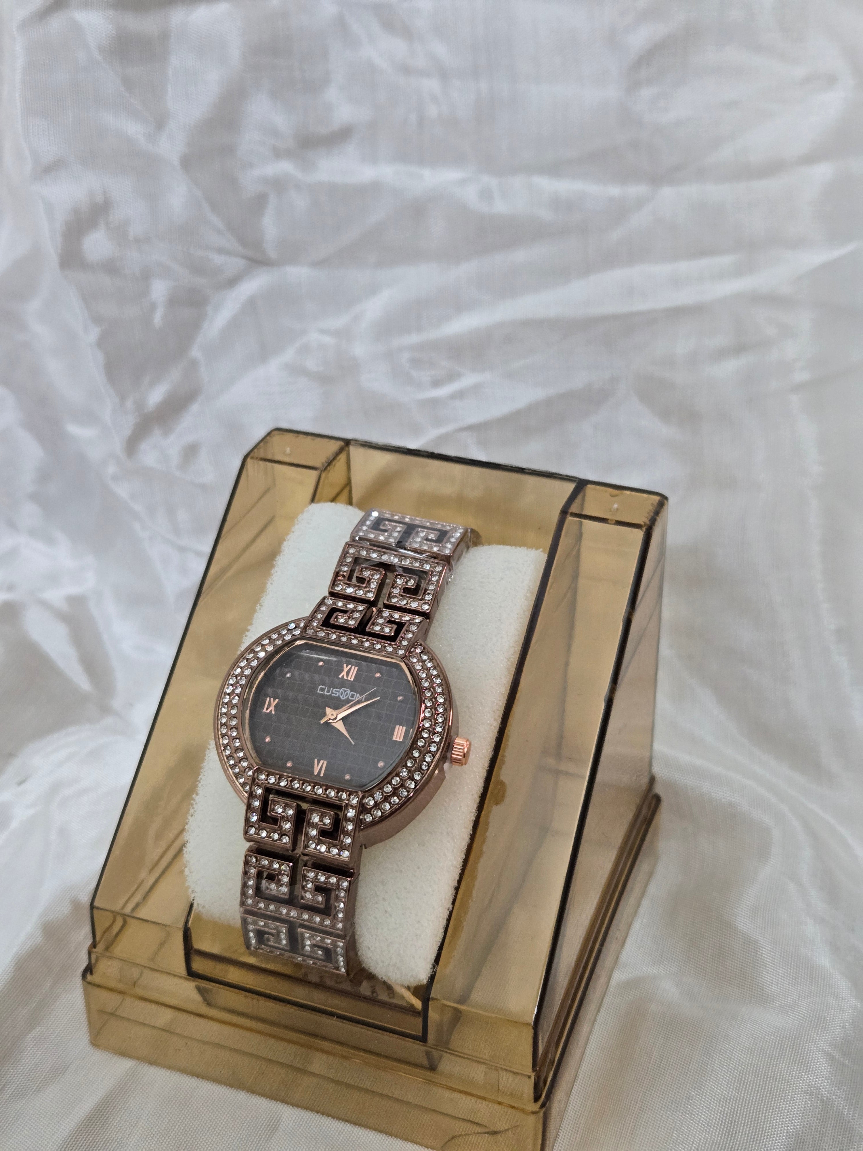 Coffee Studded Elegant Watch