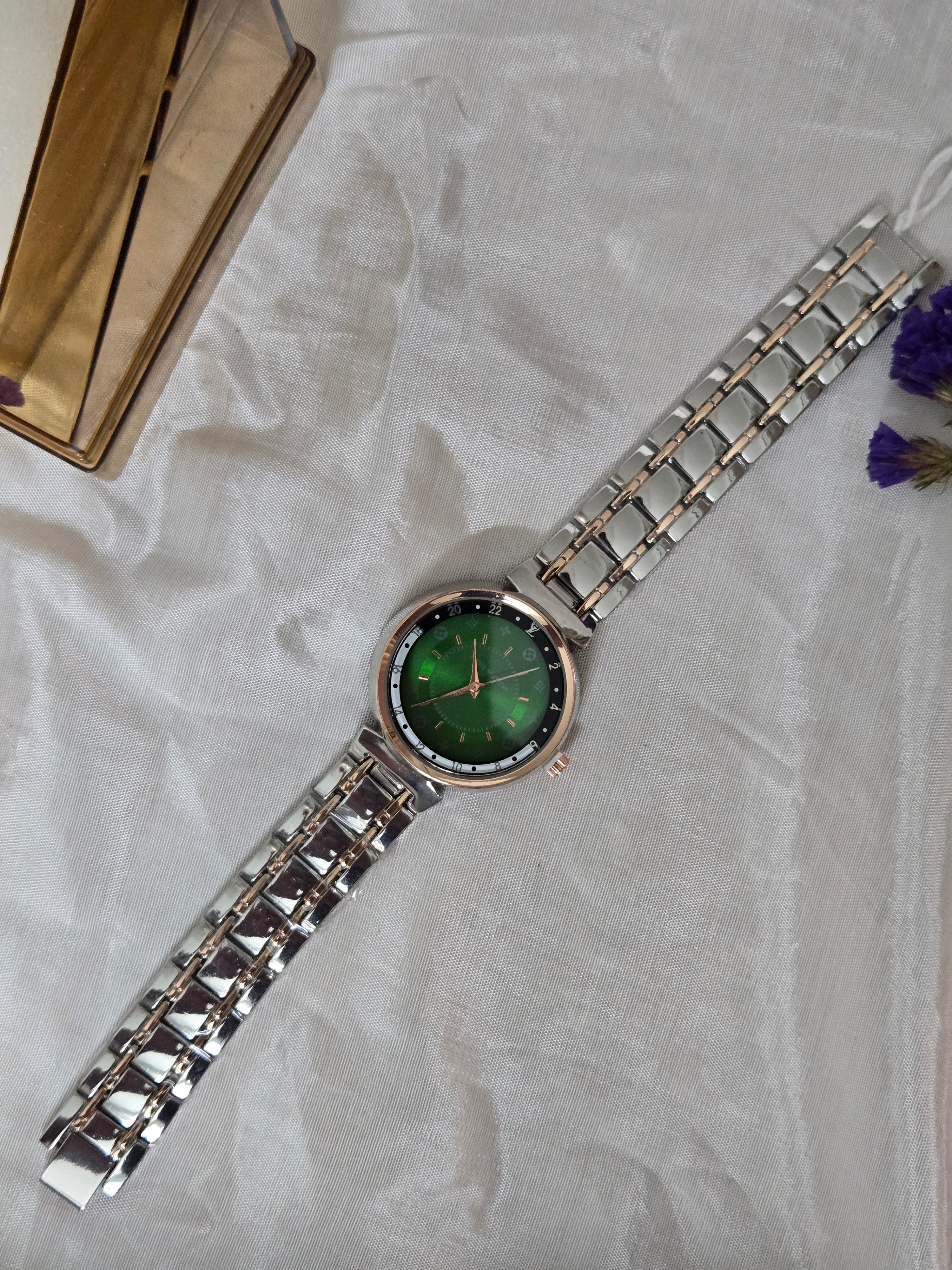 LV Inspired Watch | Green Dial