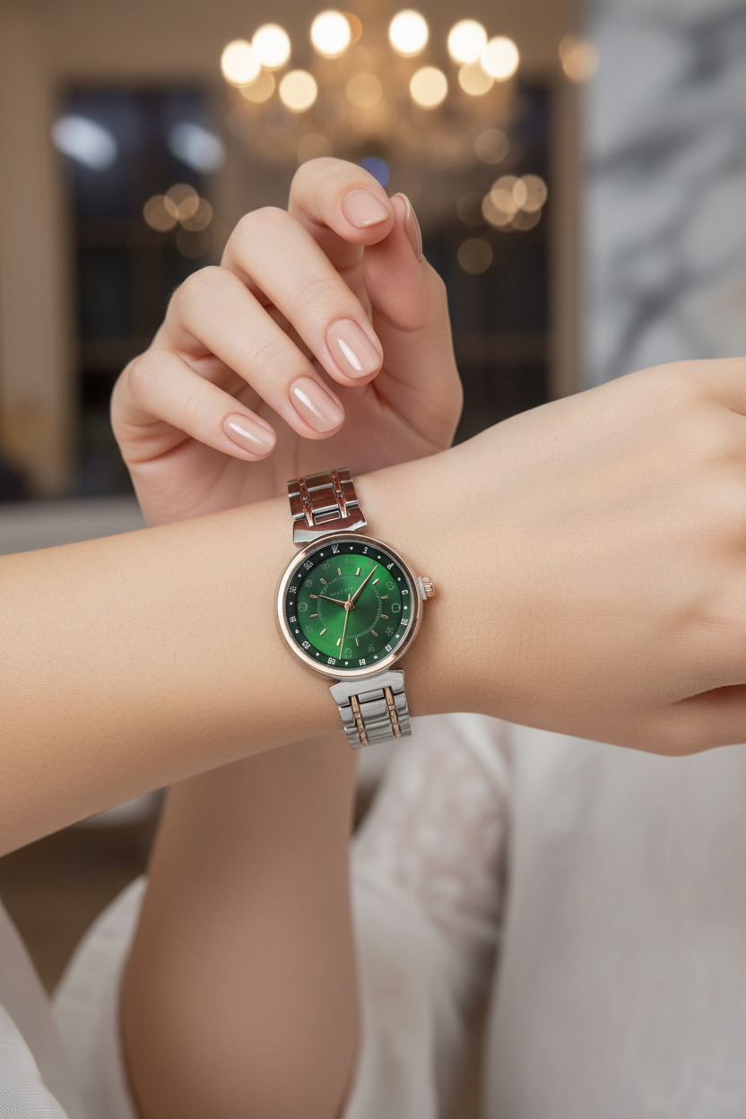 LV Inspired Watch | Green Dial